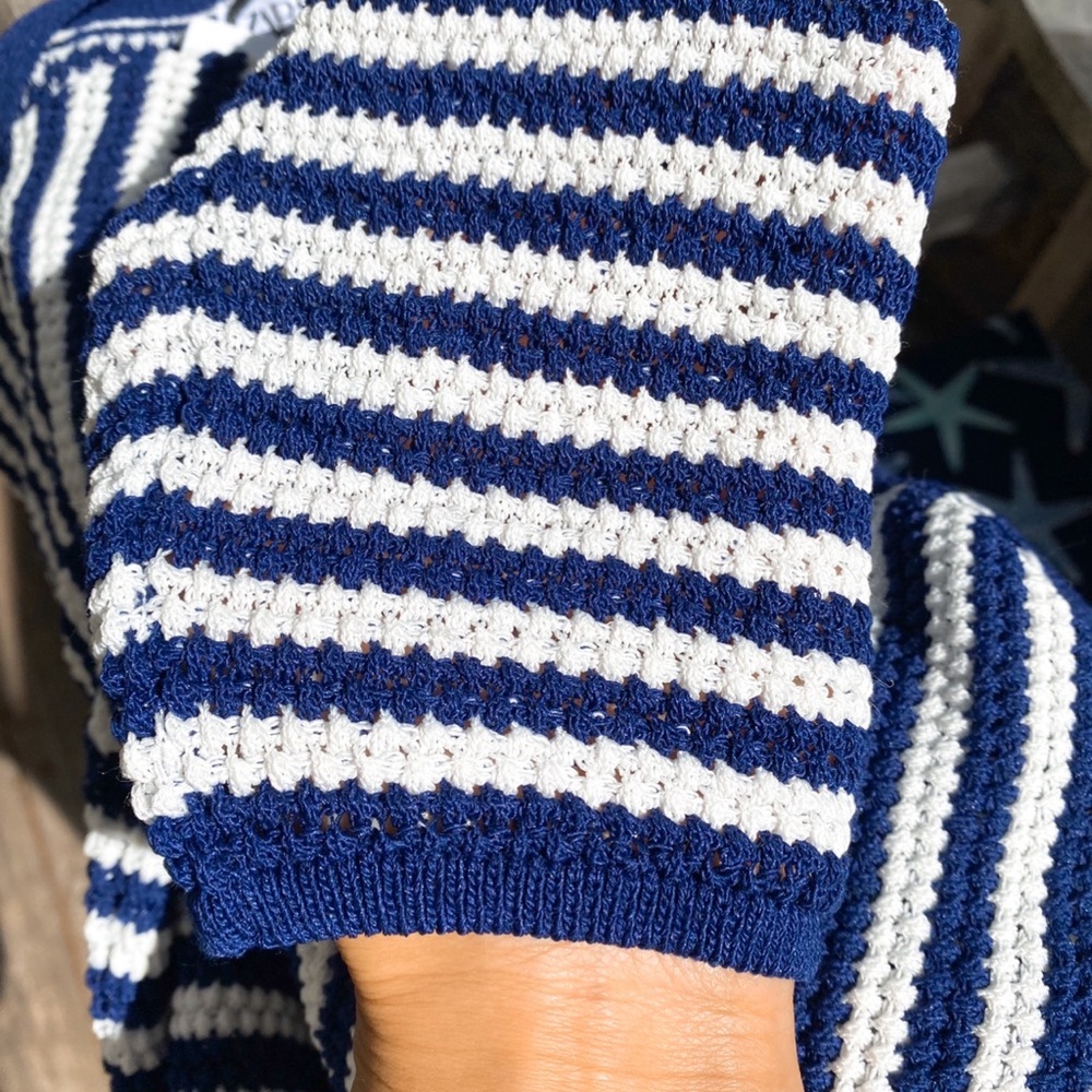 💙 ZARA DARK BLUE WHITE STRIPE MAXI DRESS/COVERUP! - Picture 8 of 13